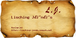 Lisching Jónás névjegykártya